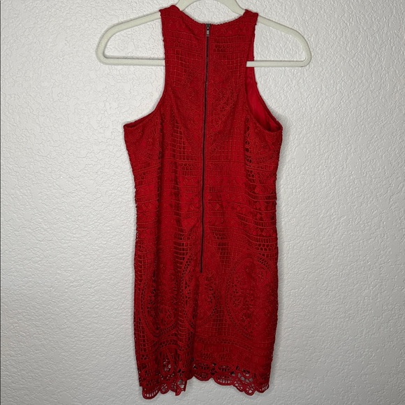Lovers + Friends Caspian Red Lace Shift Dress Revolve XS Holiday Party Coquette - Picture 7 of 7